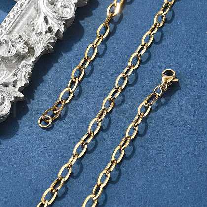 304 Stainless Steel Cable Chain Necklace Making X-STAS-A028-N091G-1