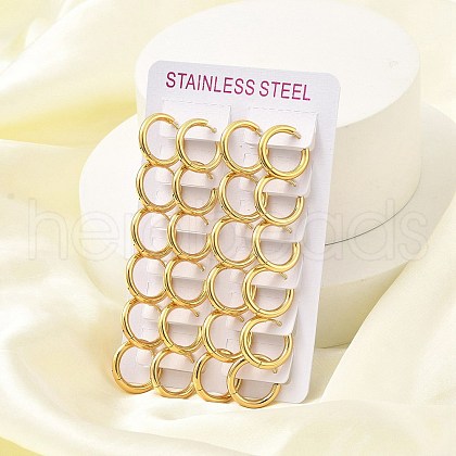PVD Vacuum Plating 304 Stainless Steel Huggie Hoop Earrings for Women EJEW-F280-07J-G-1