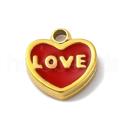 304 Stainless Steel Enamel Charms STAS-S163-11G-1