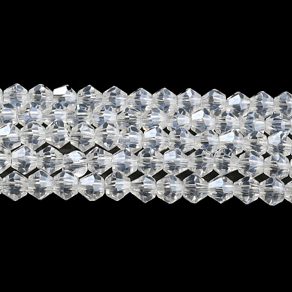 Transparent Electroplate Glass Beads Strands EGLA-A039-T4mm-A13-1