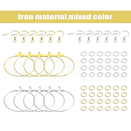 DIY Iron Ring Dangle Earring Making Kits DIY-YW0008-93-1