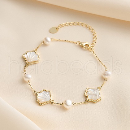 S925 Sterling Silver Cable Chain Link Bracelets BJEW-M085-01G-1