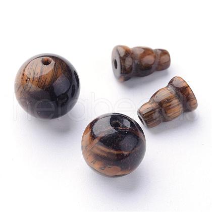 Natural Tiger Eye Buddhist Beads X-G-M011-01B-1