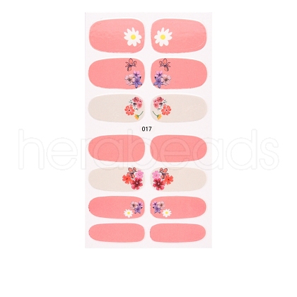 Full Cover Strawberry Flower Nail Stickers MRMJ-T100-017-1