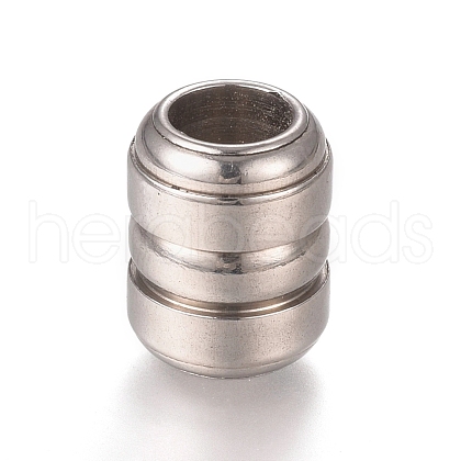 Tarnish Resistant 201 Stainless Steel Grooved Beads STAS-L238-012P-1