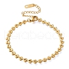 Ion Plating(IP) 304 Stainless Steel Heart Link Bracelets for Women BJEW-H613-03G-1