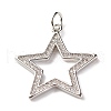 Brass Micro Pave Clear Cubic Zirconia Pendants ZIRC-P094-03P-RS-1
