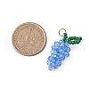 Handmade Glass Beaded Grape Pendants PALLOY-MZ00489-01-2