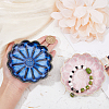 DICOSMETIC 2Pcs 2 Colors Flambed Glazed Lotus Jewelry Plate for Rings Bracelets Necklaces AJEW-DC0001-38-3