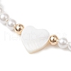 Shell Pearl Braided Bead Bracelets BJEW-JB11479-03-3