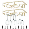 Iron 3 Rows Wine Glass Rack Under Cabinet AJEW-WH0041-98-1
