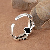 Brass Skull Spider Open Cuff Finger Ring SKUL-PW0002-042S-1-2