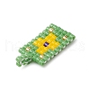 2 Pcs Glass Seed Bead Pendants PALLOY-MZ00246-02-5