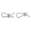 Knot Brass Stud Earrings for Women EJEW-S216-04B-P-1