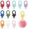 WADORN 12Pcs 12 Colors Spary Painted Zinc Alloy Flower Lobster Claw Clasps PALLOY-WR0001-10-1
