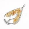 Natural Chip Citrine Big Pendants G-R437-P07-2