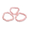 Natural Rose Quartz Nugget Beaded Stretch Bracelet BJEW-F462-01-1