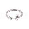 Clear Cubic Zirconia Star Open Cuff Ring RJEW-B028-13P-2