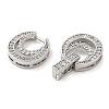Rack Plating Brass Micro Pave Clear Cubic Zirconia Fold Over Clasps KK-H447-18P-3
