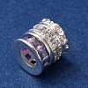 Brass Micro Pave Cubic Zirconia Beads KK-D378-22S-2