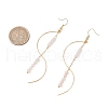 Column Natural Rose Quartz Dangle Earrings EJEW-JE06335-03-3