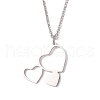 6Pcs 6 Styles 201 Stainless Steel 3 Heart Snowflake Flower Star Pendant Necklaces NJEW-JN05195-4