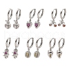 Brass Cubic Zirconia Hoop Earrings EJEW-Q015-01P-2