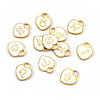 Light Gold Plated Alloy Enamel Pendants ENAM-R055-05A-2