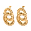304 Stainless Steel Textured Oval Stud Earrings EJEW-C149-02G-2