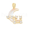 Brass Micro Pave Cubic Zirconia Pendants KK-S507-08A-G-1