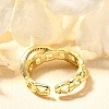 Rack Plating Brass Micro Pave Cubic Zirconia Cuff Finger Rings for Women RJEW-C117-02G-3