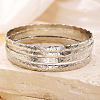 4Pcs 4 Styles Heart/Rhombus/Flower Pattern Alloy Bangles for Women FS-WGBCD58-02-1