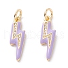 Brass Micro Pave Clear Cubic Zirconia Pendants ZIRC-A019-12G-C-1