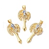 Axe Shapes Rack Plating Brass Cubic Zirconia Pendants KK-K385-076G-2