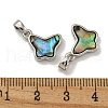 Rack Plating Brass Pave Natural Paua Shell Butterfly Charms KK-U025-01P-02-3