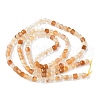 Natural Yellow Rabbit Fur Rutilated Quartz Beads Strands G-L622-A01-3x3mm-3