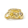 Brass Micro Pave Clear Cubic Zirconia Charms ZIRC-F132-97G-3