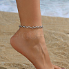 Stainless Steel Oval Ring Link Chain Anklets for Women Men RL5795-2-2