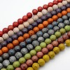 Handmade Fancy Antique Glazed Porcelain Ceramic Round Beads Strands PORC-L019-13mm-M-1