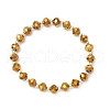 Electroplate Transparent Glass Beads with Electroplate Non-magnetic Synthetic Hematite Beads and Korean Elastic Crystal Thread Bracelets BJEW-JB11705-3