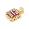 Rack Plating Brass Micro Pave Cubic Zirconia Pendants KK-A224-20G-01-2