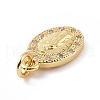 Brass Micro Pave Cubic Zirconia Charms KK-C012-06G-3