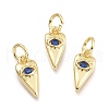 Brass Micro Pave Cubic Zirconia Pendants KK-P187-15H-G-1