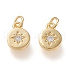 Brass Micro Pave Clear Cubic Zirconia Charms ZIRC-K086-06G-1