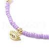 Brass Evil Eye Pendant Necklace with Cubic Zirconia NJEW-JN03909-04-4