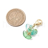 Glass Flower Pendant Decorations HJEW-MZ00206-03-3