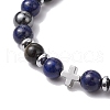 Gemstone Braided Bead Bracelets BJEW-JB11139-03-3