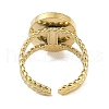 Ion Plating(IP) 304 Stainless Steel Enamel Oval Cuff Finger Rings RJEW-L107-068G-02-3