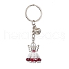 Glass Seed & Plastic Pearl & Alloy Keychain KEYC-MZ00025-03-1