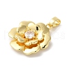 Rack Plating Brass Micro Pave Clear Cubic Zirconia Pendants KK-U022-04G-2